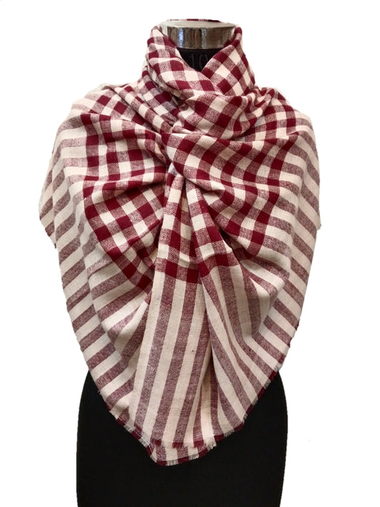 Pashmina Pure check Stripe Stole.