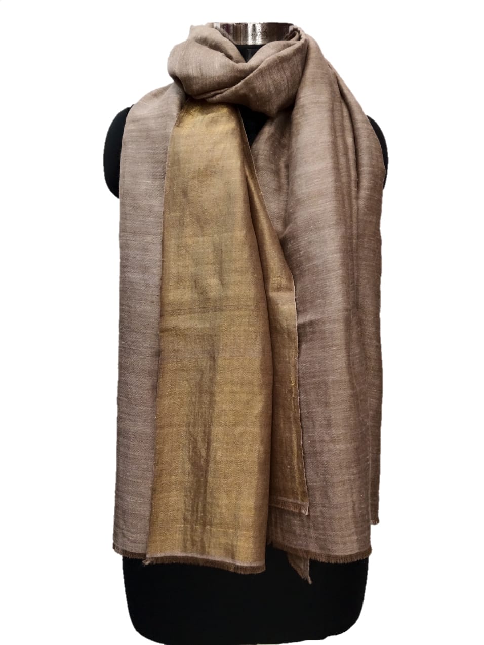 Pure Pashmina Handmade Zari Reversible Stole.