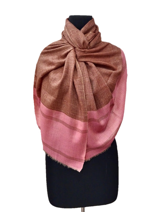 Pure Pashmina Handmade  herringbone Stole.