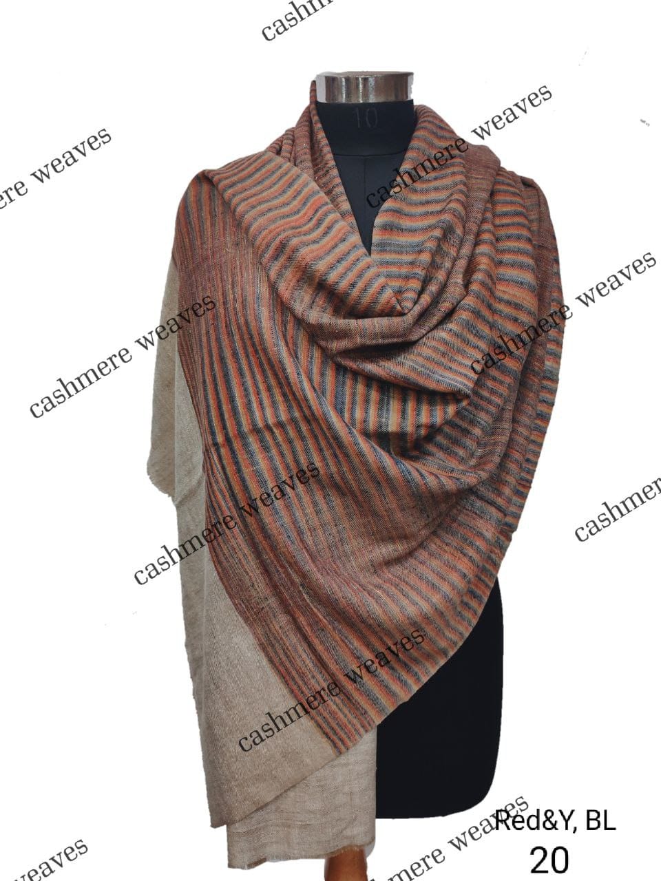 Pashmina Pure Ikkat Stripe Stole.