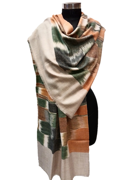 Pashmina pure ikkat Stripe Stole.