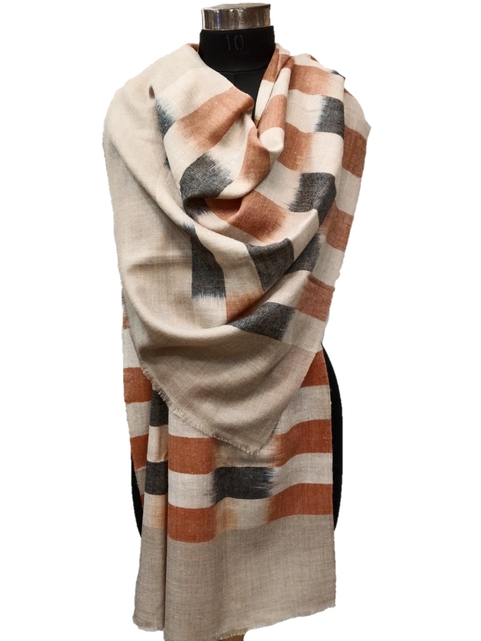 Pashmina Pure Ikkat- Stripe Stole.