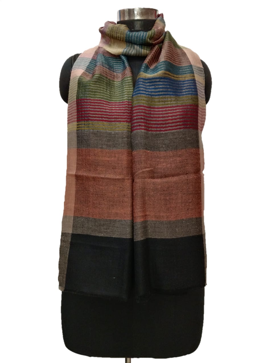 Pure Pashmina Handmade Zari Reversible Stole.