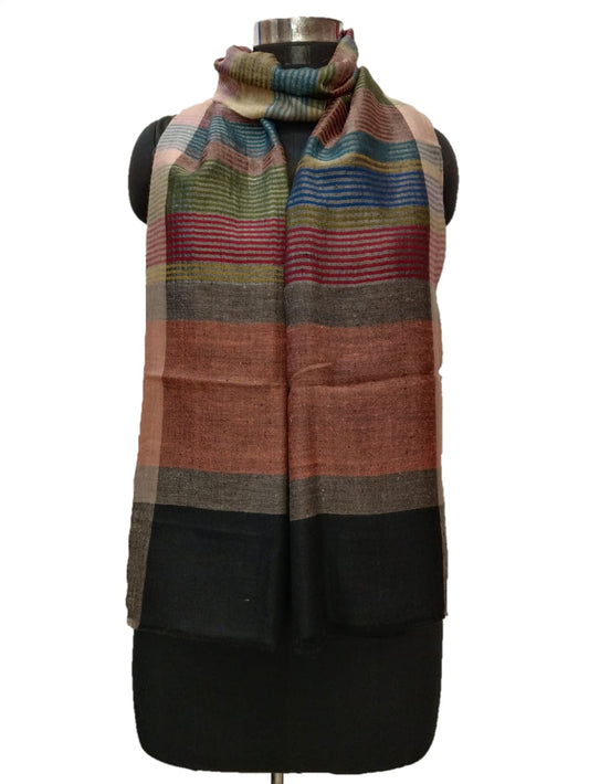 Pure Pashmina Handmade Zari Reversible Stole.