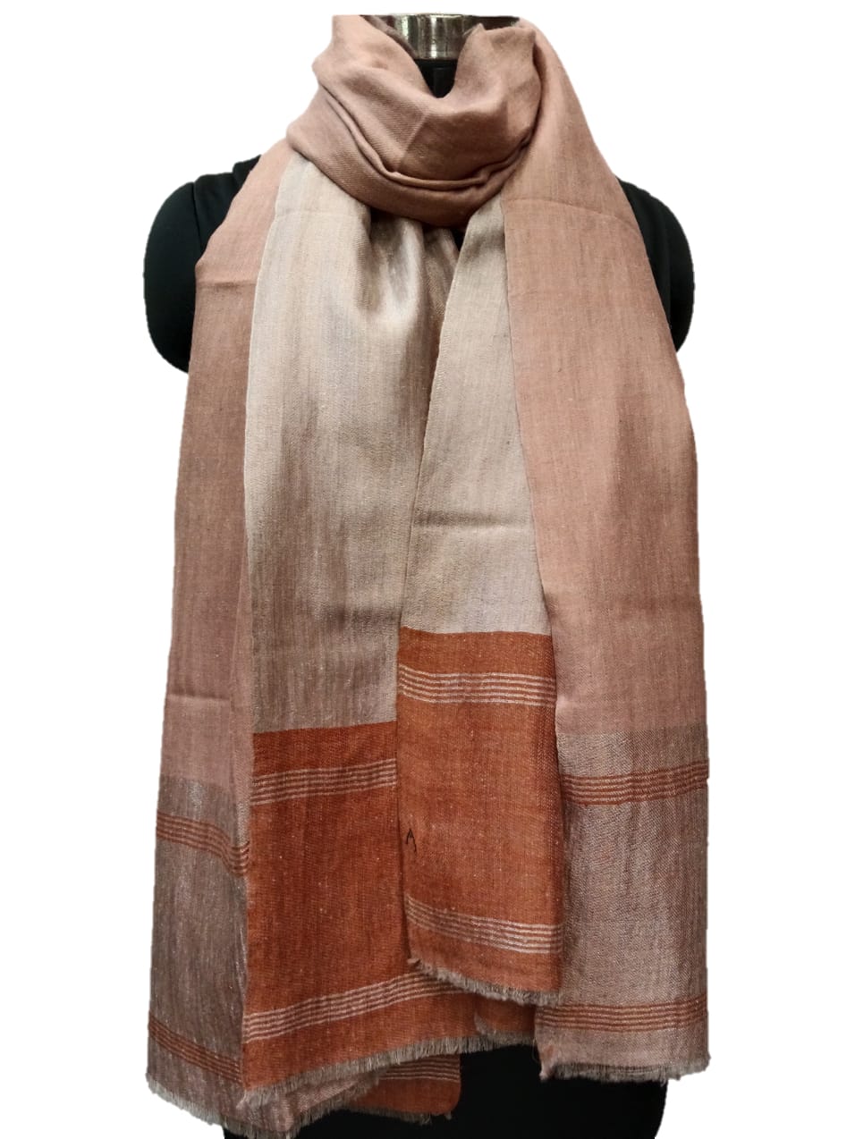 Pure Pashmina Handmade Zari Reversible Stole.