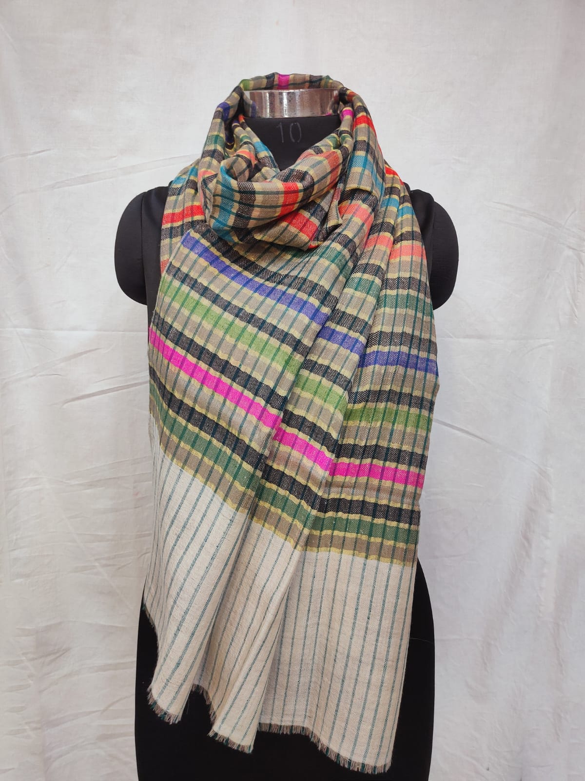 Pure Pashmina Handmade Zari Reversible Stole.