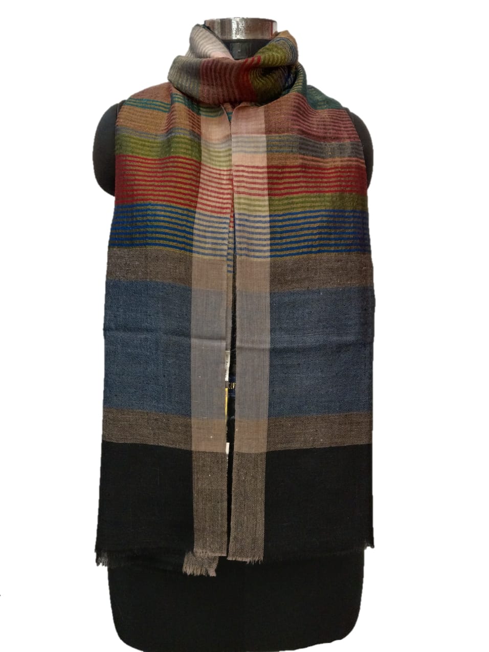 Pure Pashmina Handmade Zari Reversible Stole.