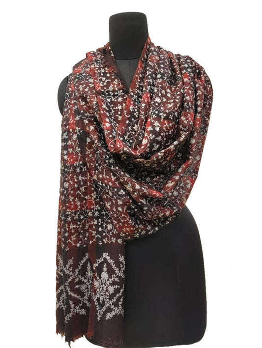Pashmina Pure Embroidered  Stole.