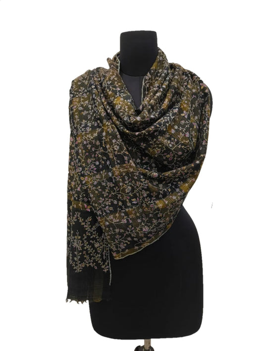 Pashmina Pure Embroidered  Stole.