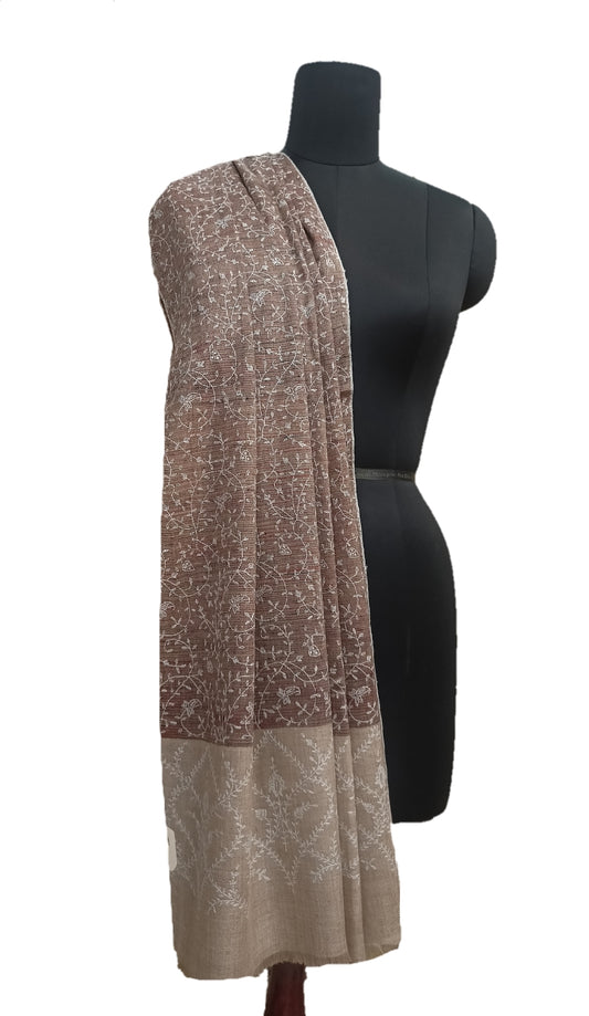 Pure Pashmina Embroidered  Shawl.