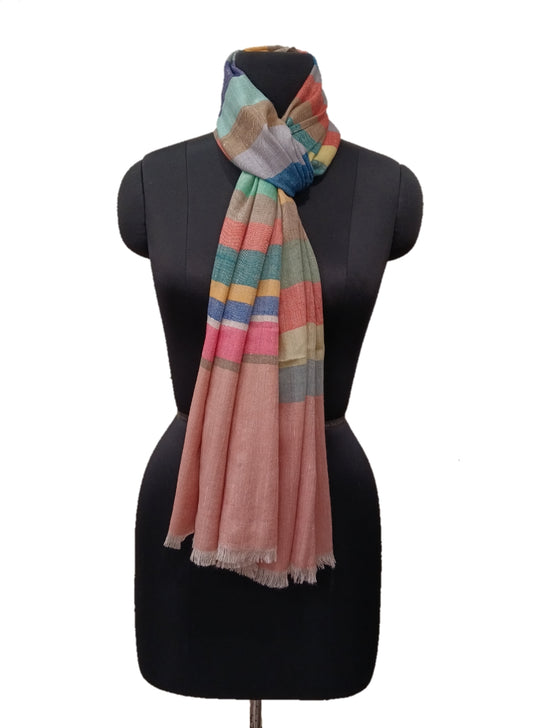 Pashmina Pure Check stripe stole.