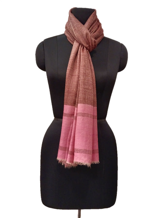 Pure Pashmina Handmade  herringbone Stole.