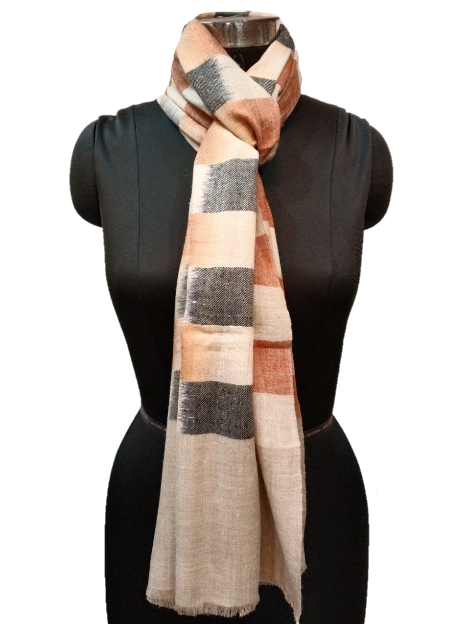 Pashmina Pure Ikkat- Stripe Stole.