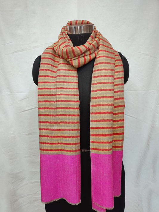Pure Pashmina Handmade Zari Reversible Stole.