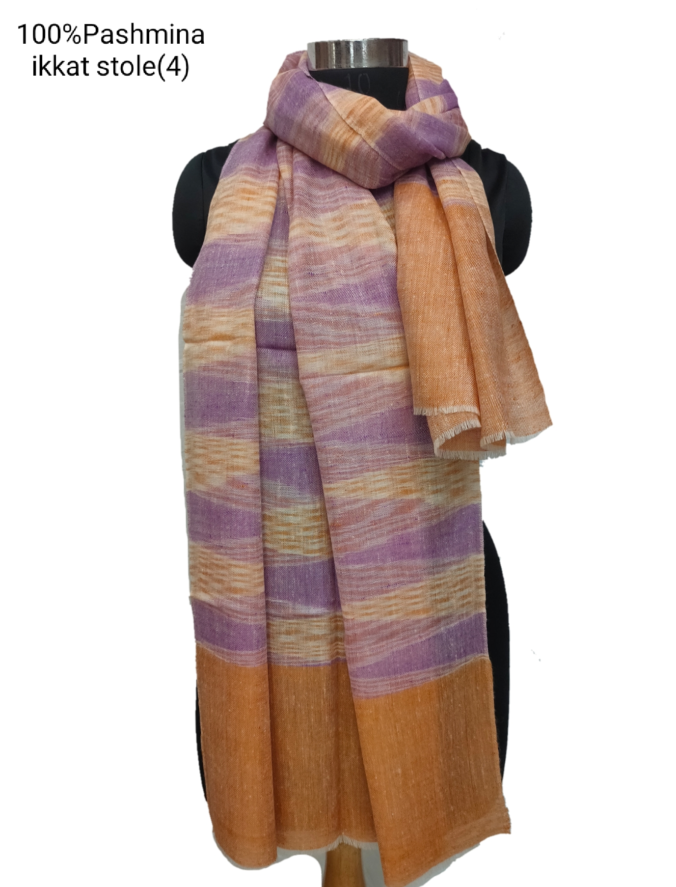 Pashmina Pure Ikkat Stripe Stole.