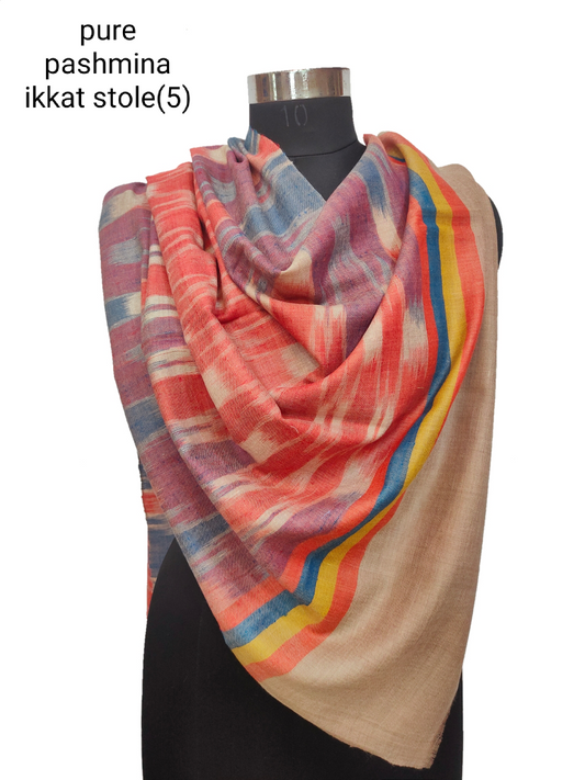 Pashmina Pure Ikkat Stripe Stole.