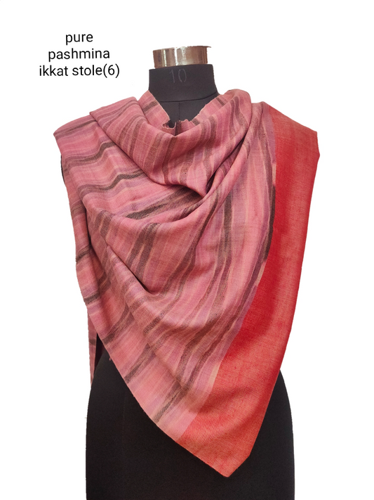 Pashmina pure ikkat Stripe Stole.