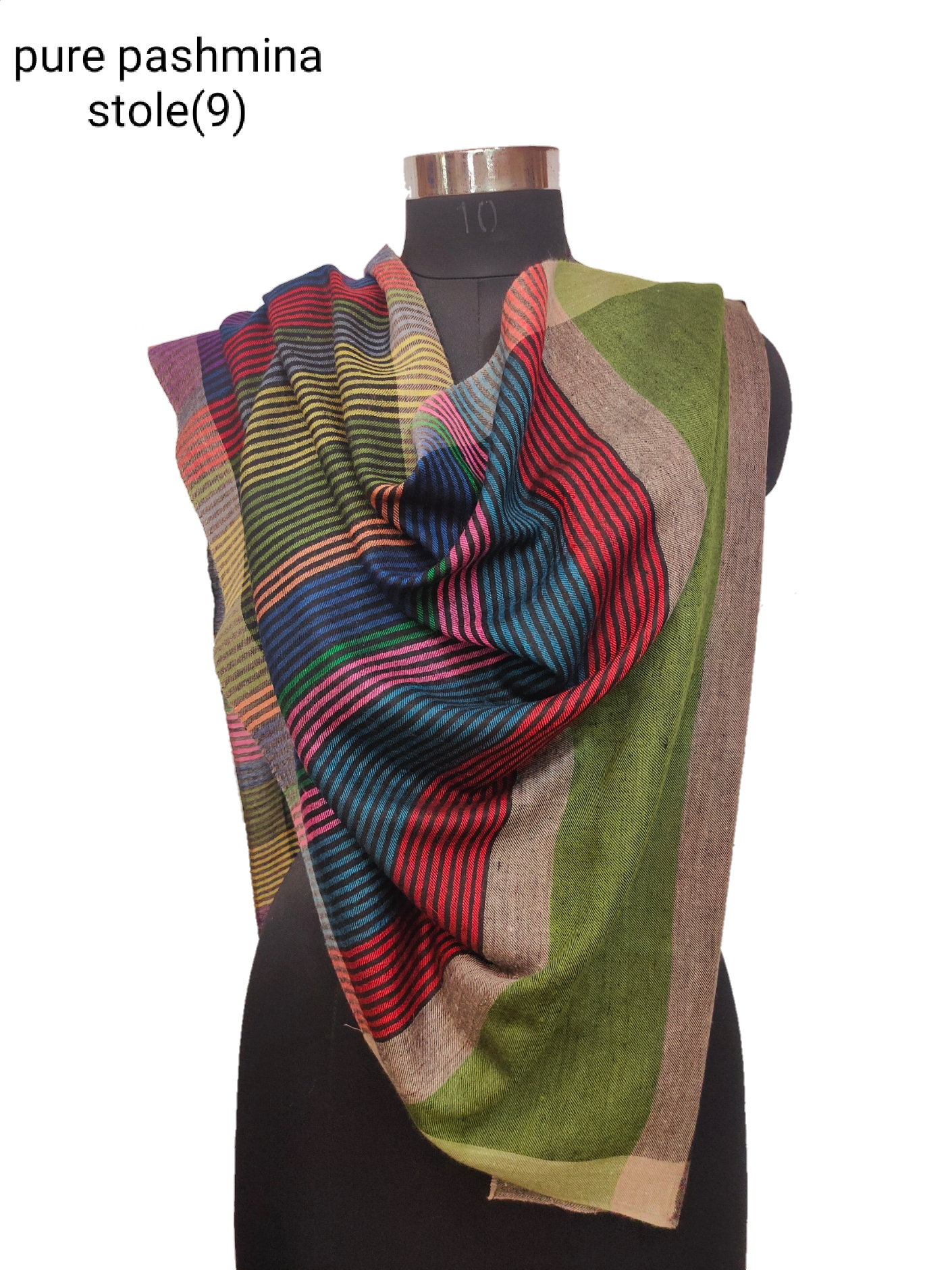 Pashmina Pure Ikkat Stripe stole.