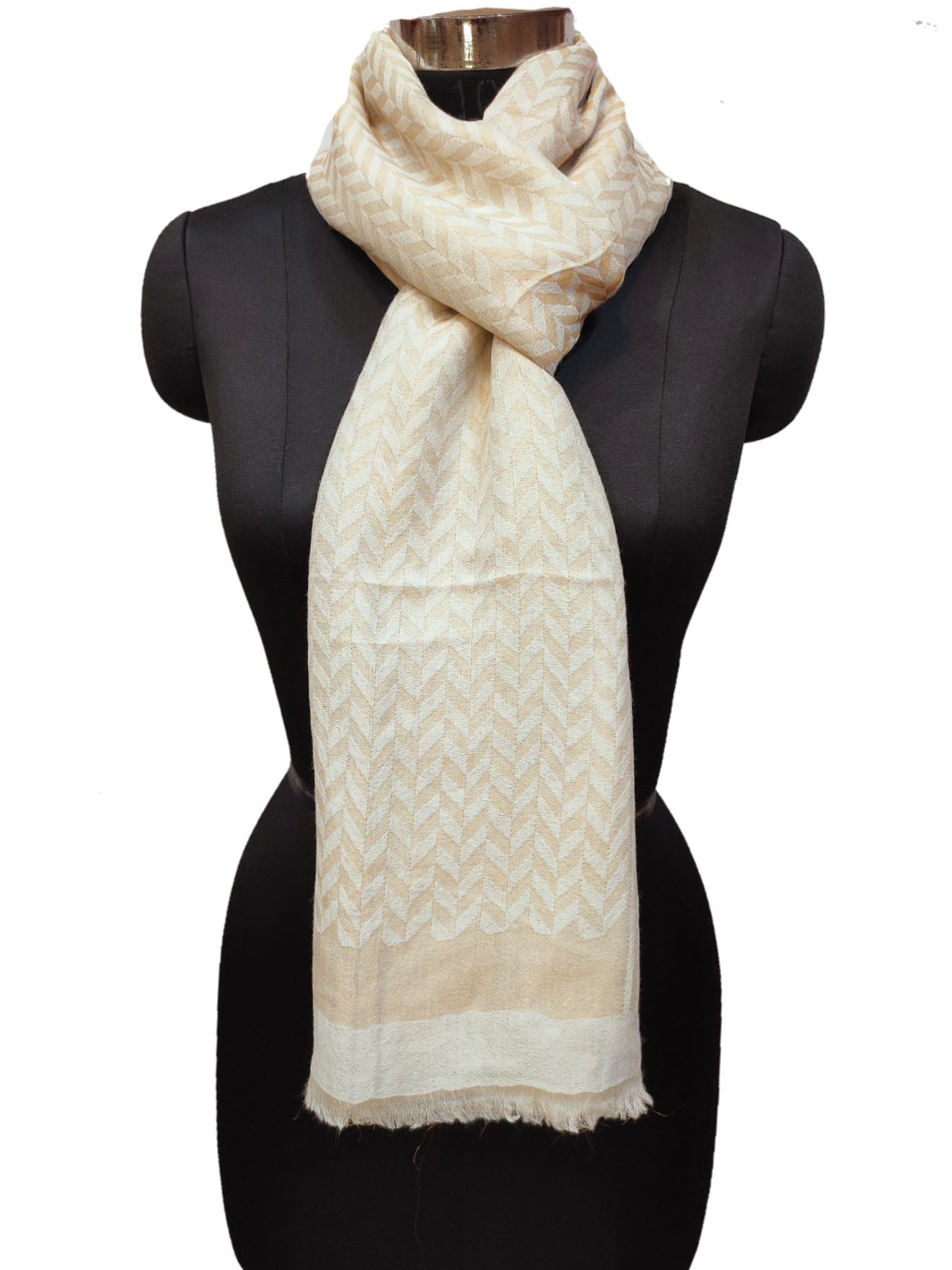 Cashmere Zari Zigzag  Stole.