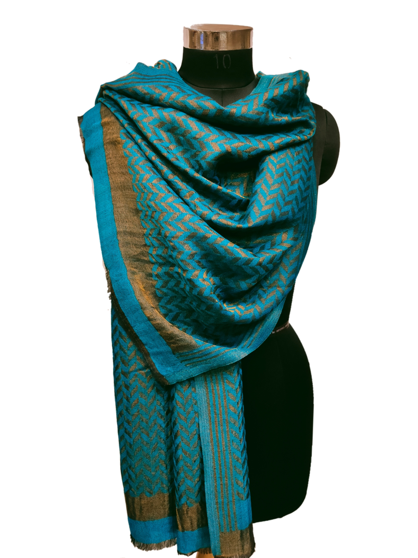 Cashmere Zari Zigzag Stole.