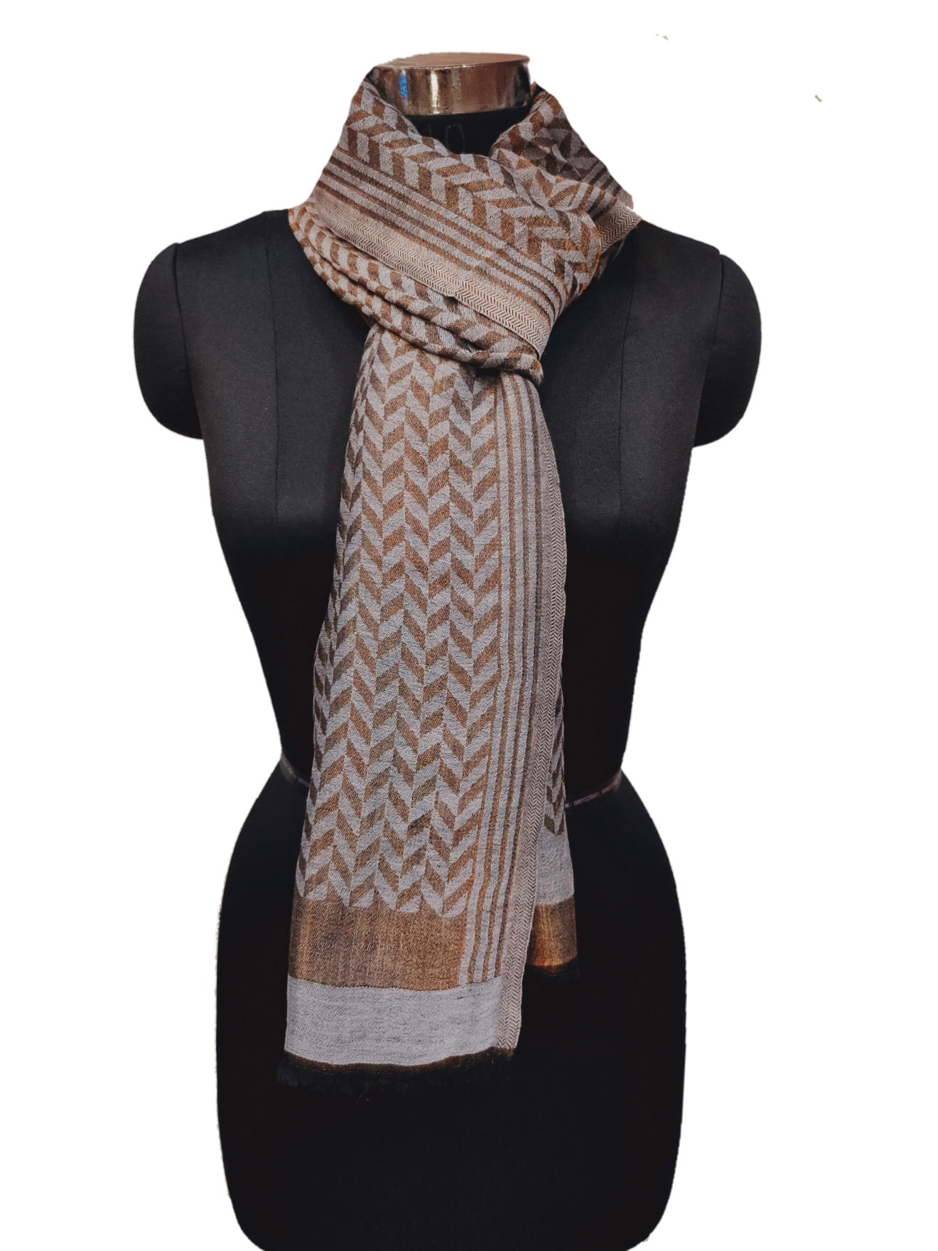 Cashmere Zari Zigzag Stole.