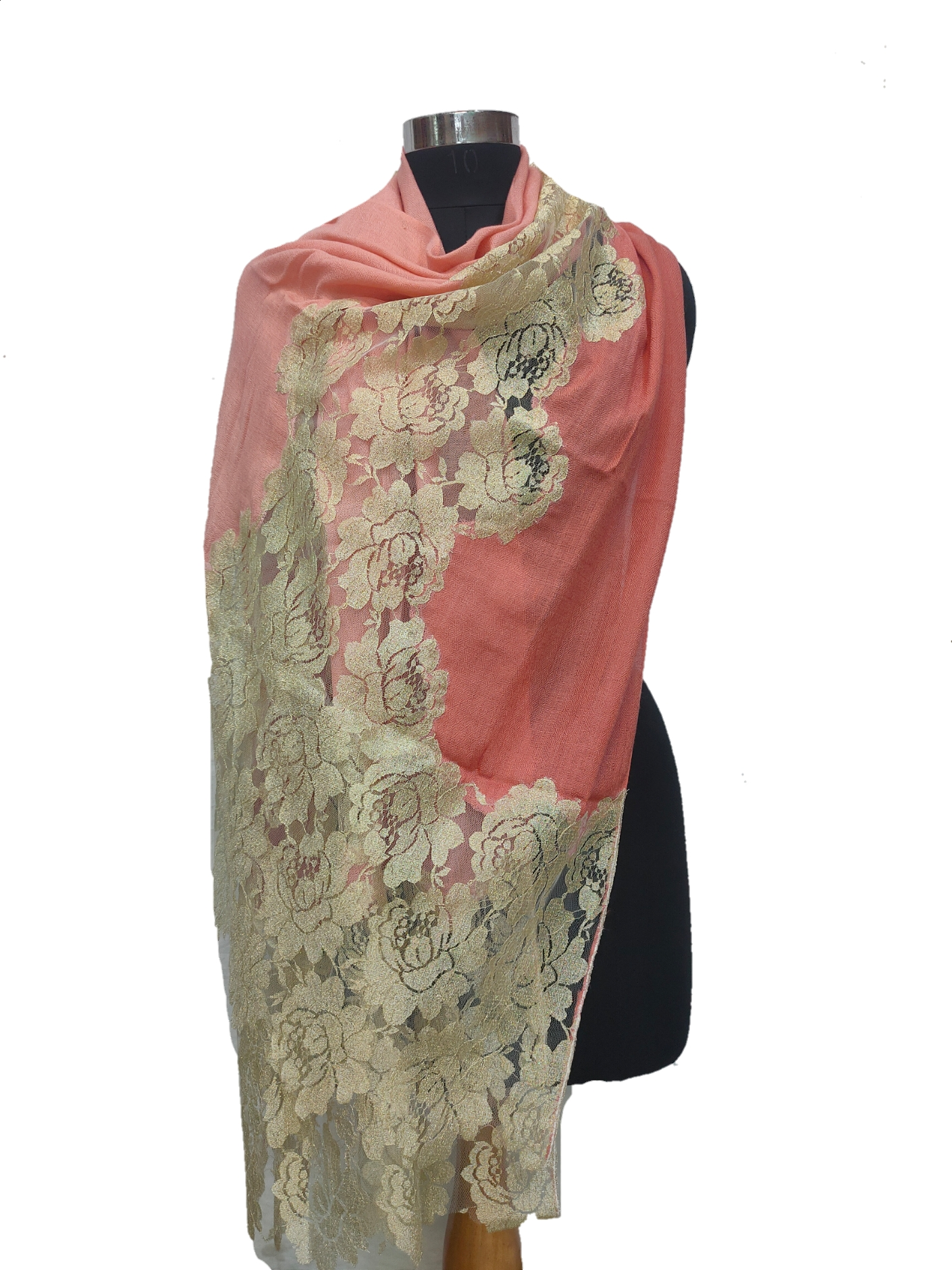 Bamboo Silk Cashmere Lace Stole.