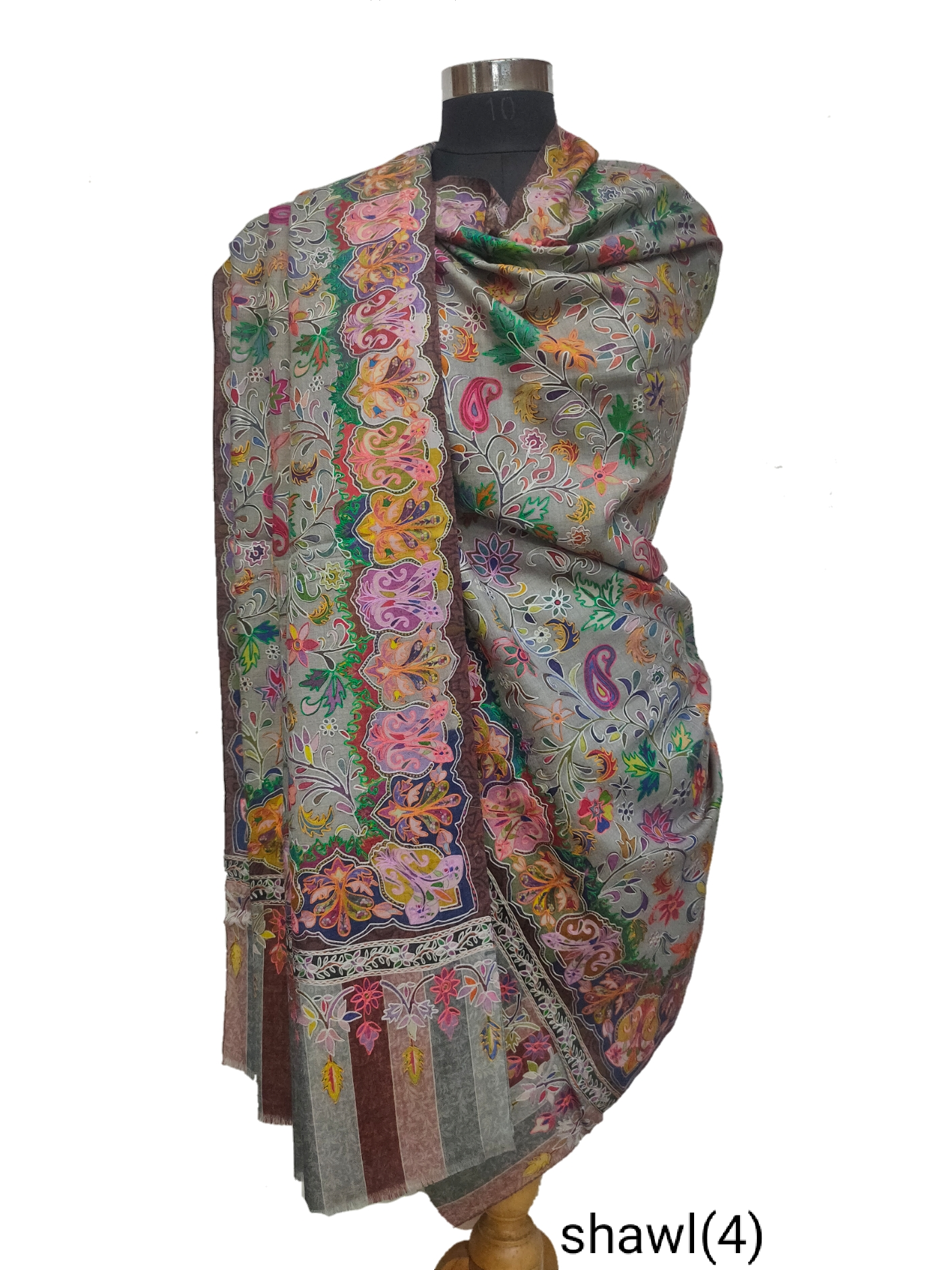 Pashmina Blended  Kalamkari outlined shawl.