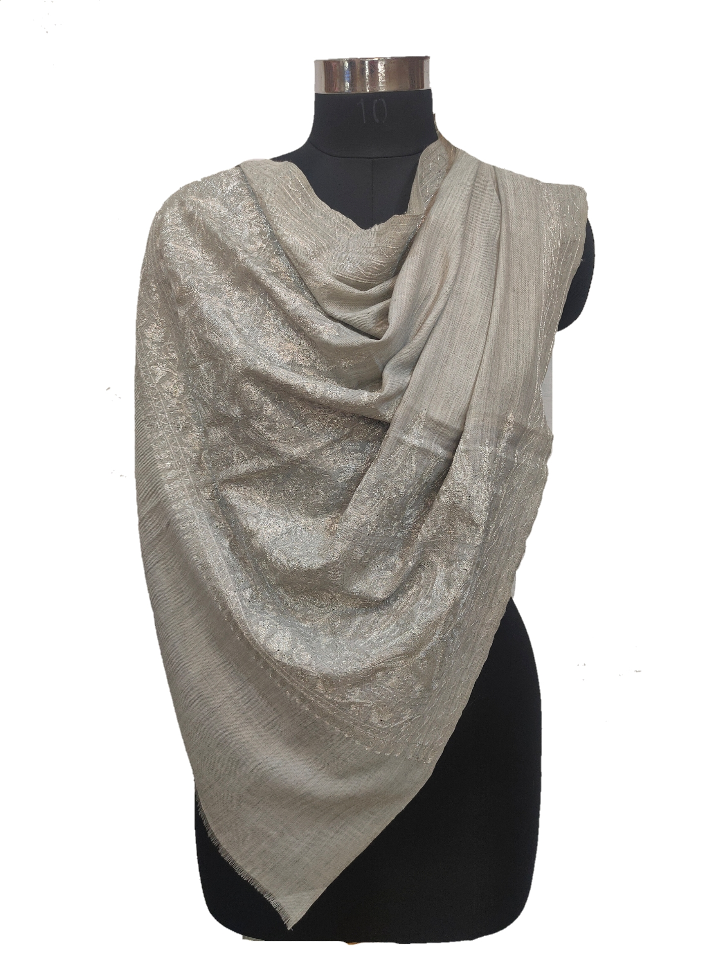 Fine Wool Embroidered Palla Tilla Stole.