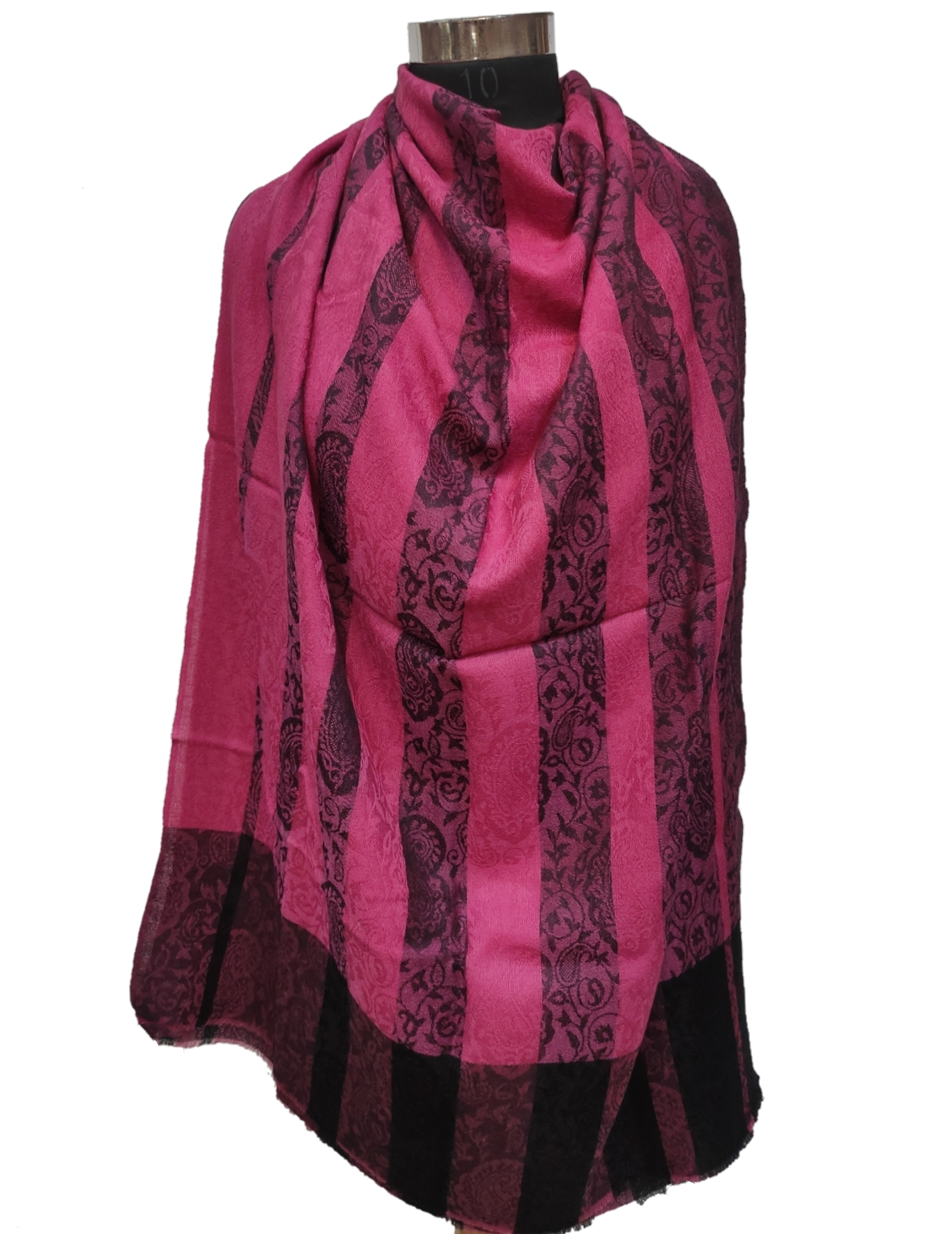 Cashmere Paisley Stripe Stole.