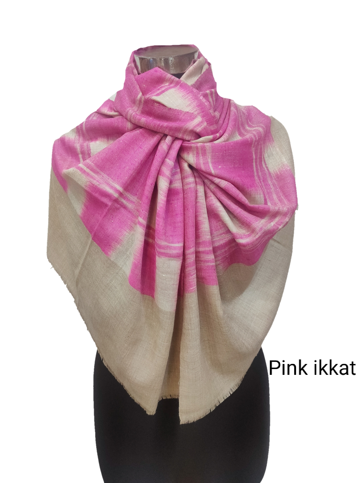 Pashmina Pure Ikkat Stripe Stole.