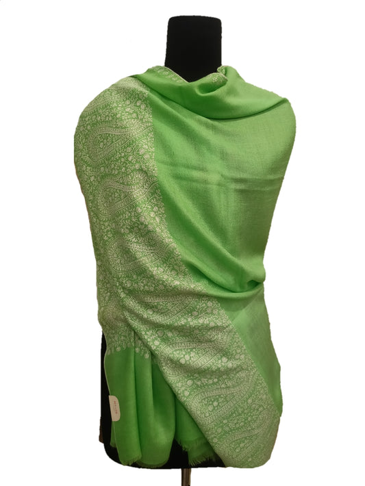 Pure Pashmina Embroidered border Shawl.