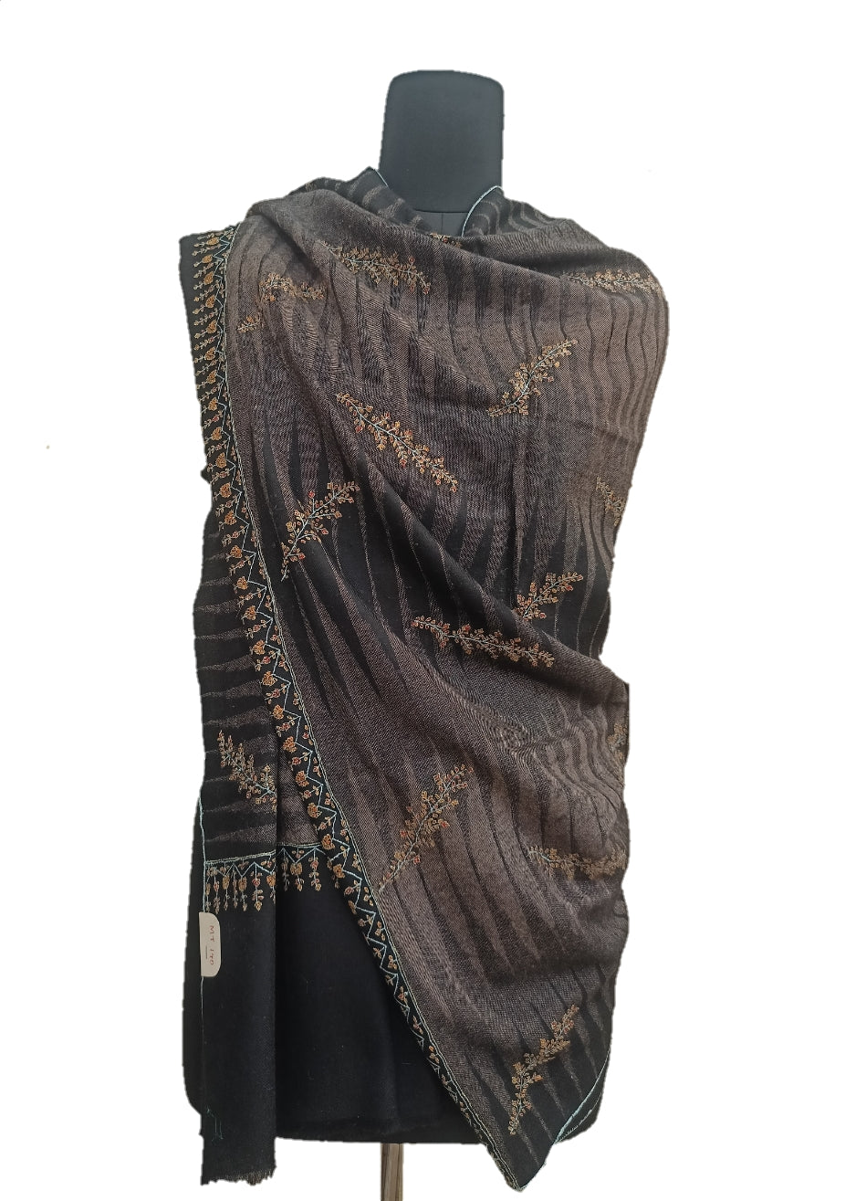 Pure Pashmina Embroidered border Shawl.