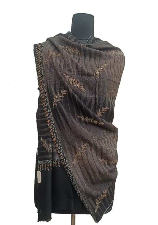 Pure Pashmina Embroidered border Shawl.