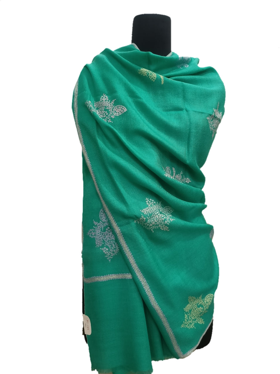 Pure Pashmina Embroidered border Shawl.