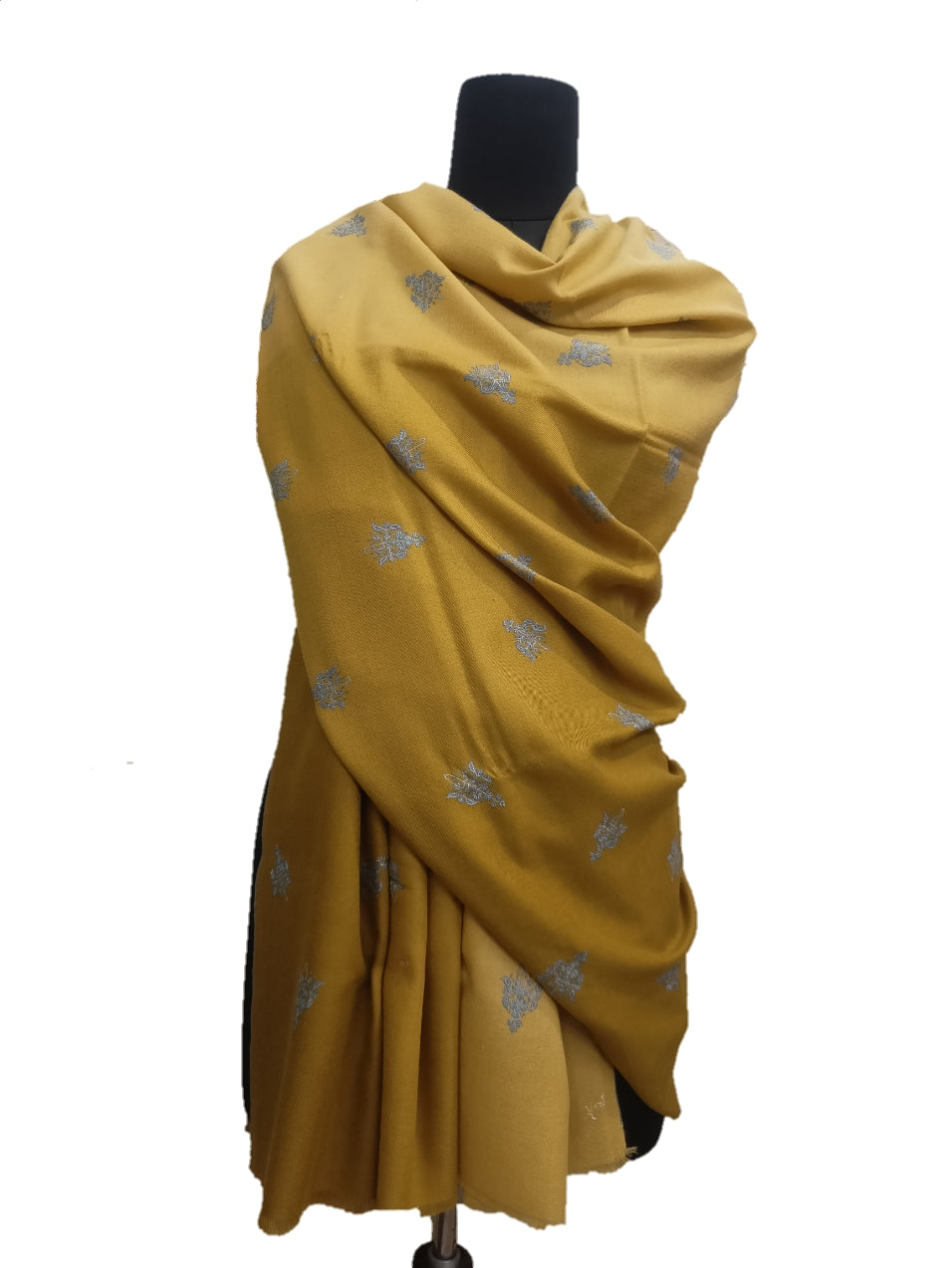 Pure Pashmina Embroidered border Shawl.