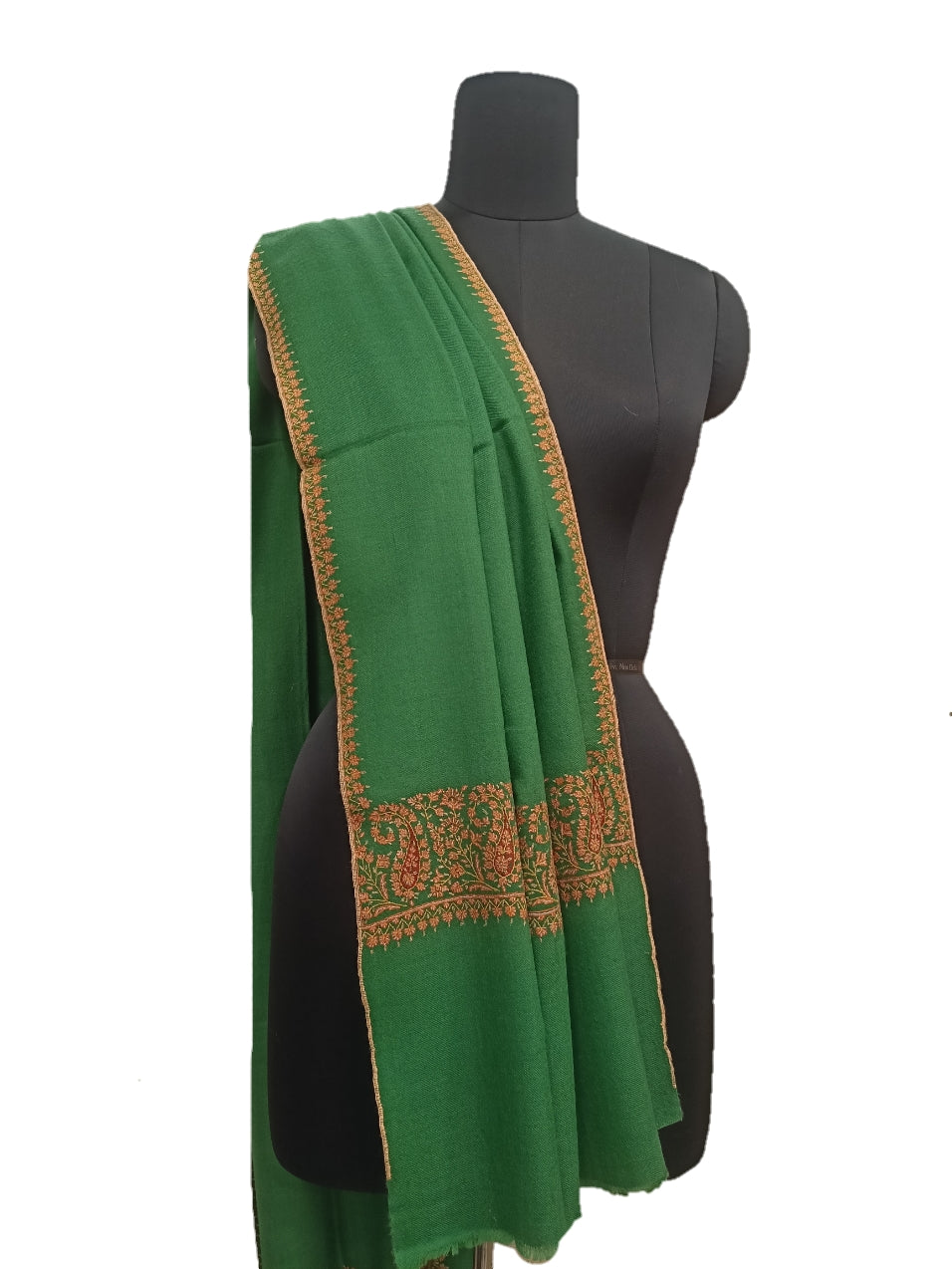 Pure Pashmina Embroidered border Shawl.