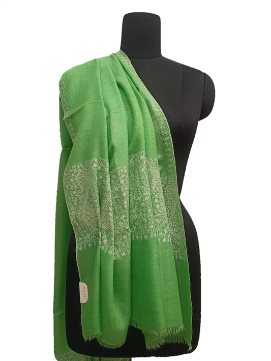Pure Pashmina Embroidered border Shawl.