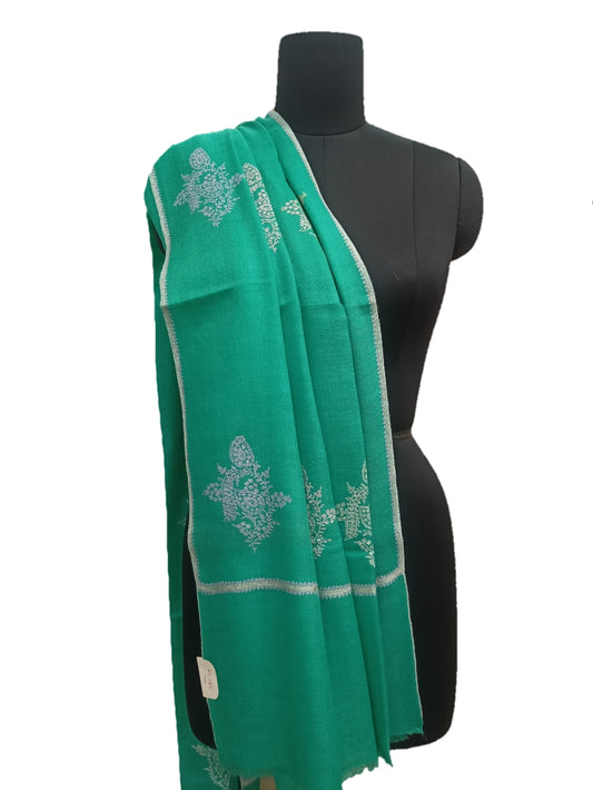 Pure Pashmina Embroidered border Shawl.