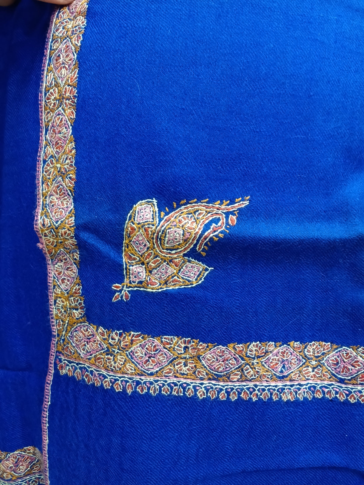 Pashmina Pure Embroidered Border Stole.