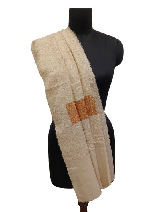 Pure Pashmina Tilla Embroidery Shawl.