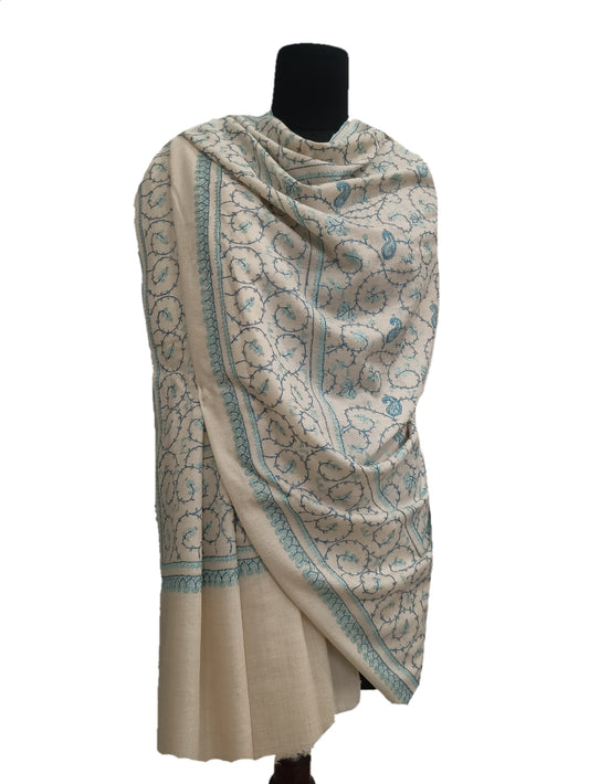 Pure Pashmina Embroidered  Shawl.