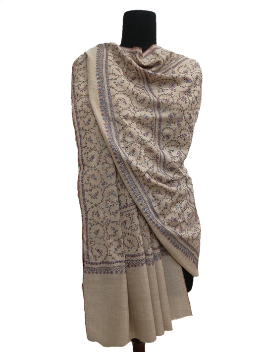 Pure Pashmina Embroidered  Shawl.
