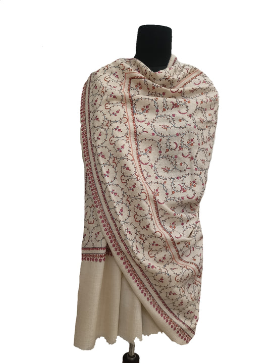 Pure Pashmina Embroidered  Shawl.