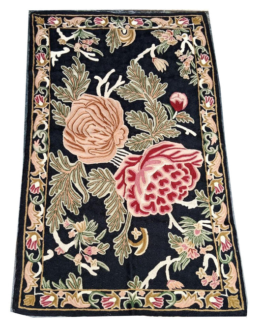 2.5x4 feet (75x120 cm) Chain Stitch / Needle Point Embroidery Rug