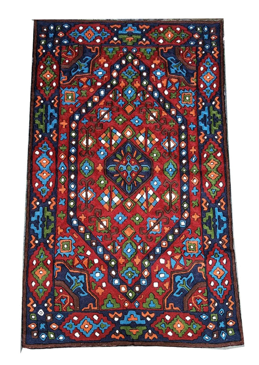 2.5x4 feet (75x120 cm) Chain Stitch / Needle Point Embroidery Rug