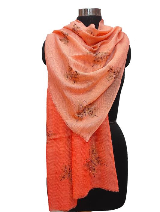 Regular Swarovski On Herringbone Fine Wool Stole