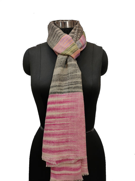 Pashmina Pure Ikkat- Stripe Stole.