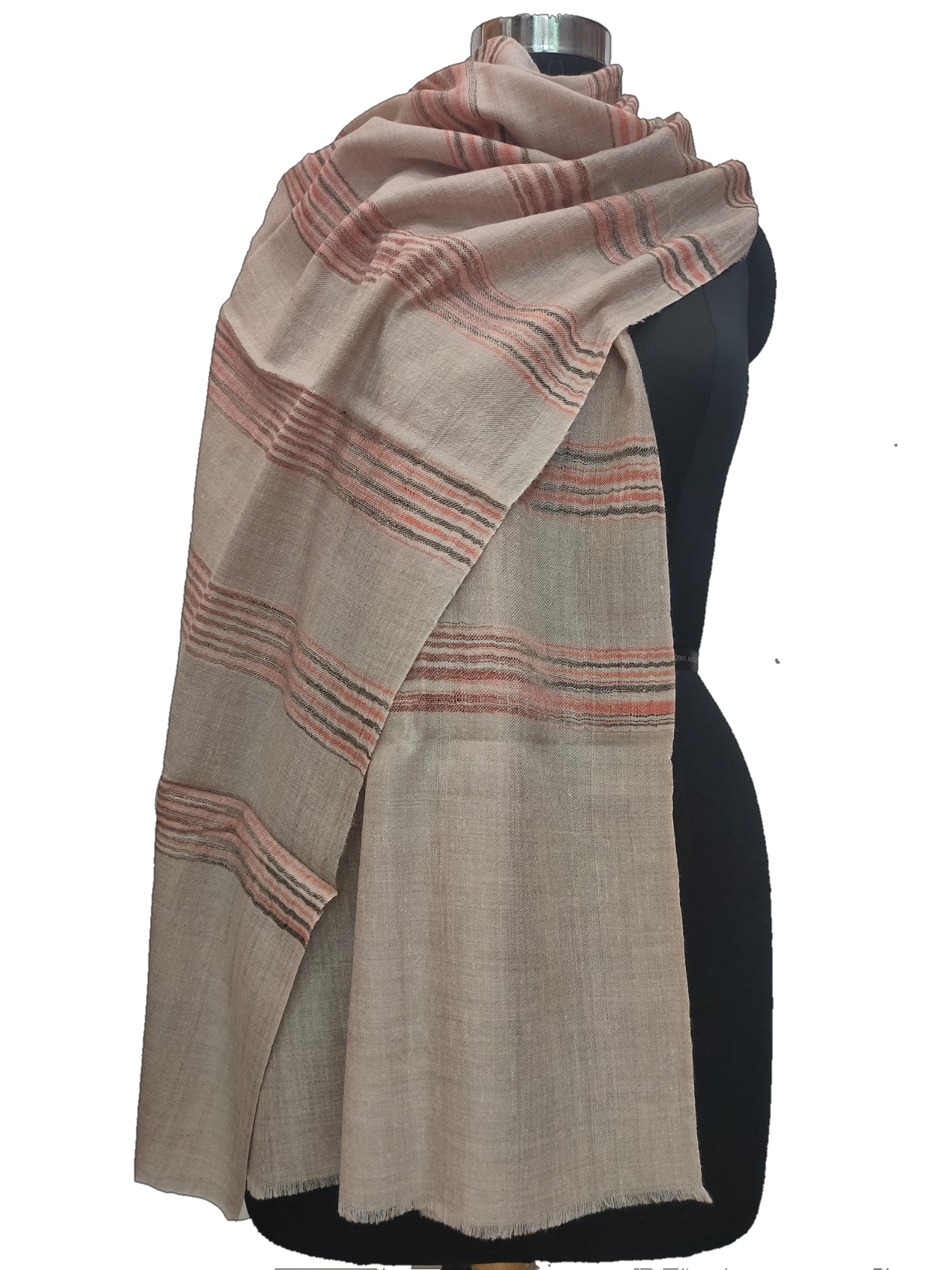 Pashmina Pure Ikkat- Stripe Stole
