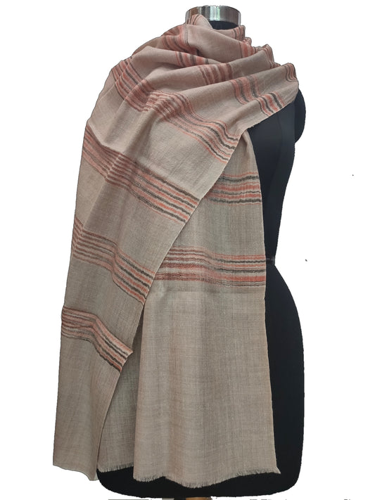 Pashmina Pure Ikkat- Stripe Stole