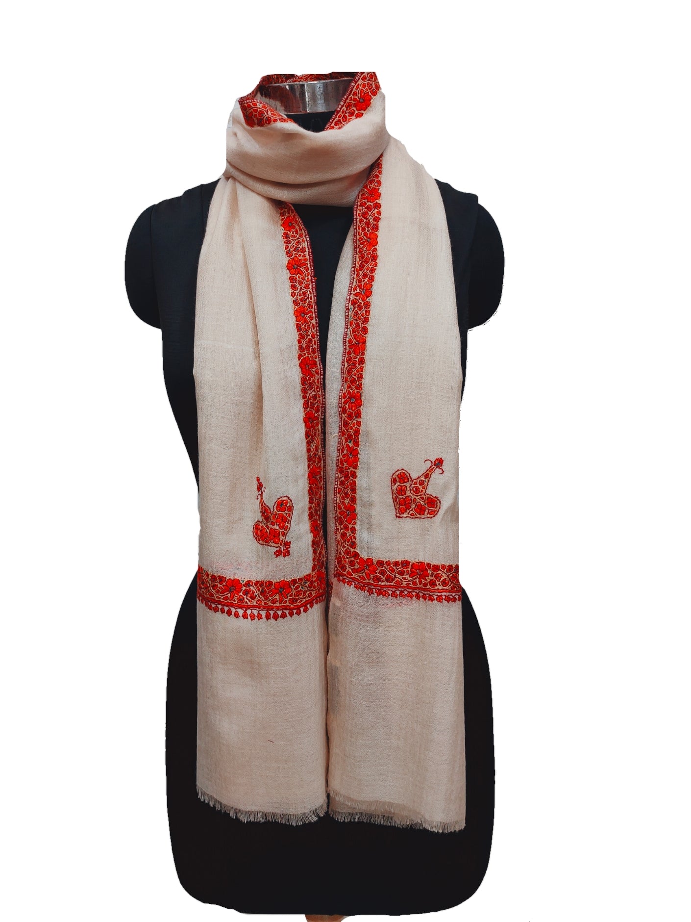 Pashmina pure Embroidered border Stole.